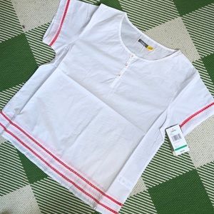 Cabelas short sleeve 100% cotton 3 button white